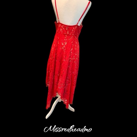 ~Lulus~ Elegant Red Lace Dress - Picture 2 of 5